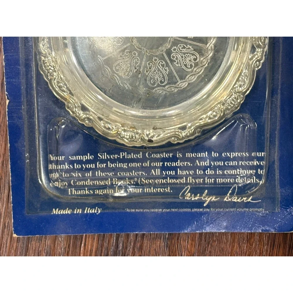 Vintage Silver Plated Coaster 4 Inch Diameter Made In Italy Set Of 2